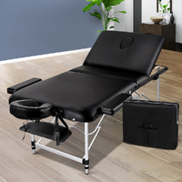 Zenses 80cm Portable Massage Table 3 Fold Aluminium Black