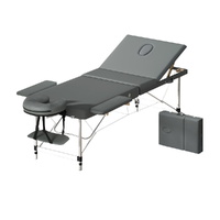 Zenses 75cm Portable Massage Table 3 Fold Aluminium Grey