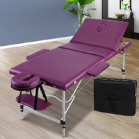 Zenses 75cm Portable Massage Table 3 Fold Aluminium Violet
