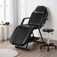 Zenses 3-Fold Adjustable Massage Table Salon Bed Chair Black