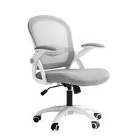 Artiss Mesh Office Chair Mid Back Grey White