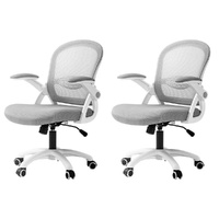 Artiss Mesh Office Chair Mid Back Grey x2