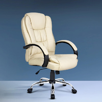 Artiss Executive Leather Office Chair Tilt Beige