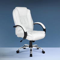 Artiss Executive Leather Office Chair Tilt White