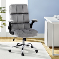 Artiss Velvet Office Chair Racing Gaming Armrest Grey