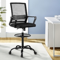 Artiss Mesh Drafting Stool Office Chair Black