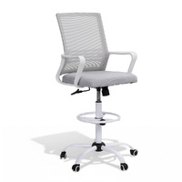 Artiss Drafting Chair Mesh Office Stool White