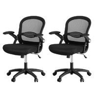 Artiss 2x Mesh Office Chair Mid Back Computer Gaming Desk Chair Black