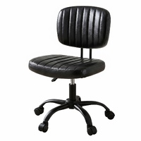 Artiss Armless Office Chair with Wheels, Ergonomic PU Leather Office Desk Chair, Height Adjustable 360° Swivel Computer Task Chair for Home Office, St