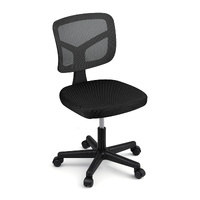 Artiss Armless Office Chair Wheels Height Adjustable Computer Task Black