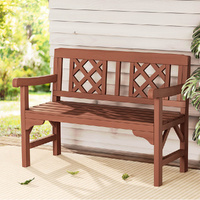 Gardeon 2-Seat Wooden Outdoor Garden Bench Patio Lounge Natural