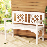 Gardeon 2-Seat Wooden Outdoor Garden Bench Patio Lounge White