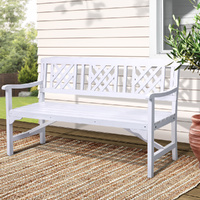 Gardeon 3-Seat Wooden Outdoor Garden Bench Patio Lounge White