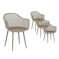 Gardeon 4PC Outdoor Dining Chairs PP Lounge Chair Patio Furniture Garden Coffee