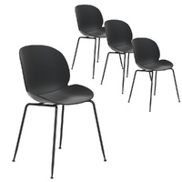 Gardeon 4PC PP Outdoor Lounge Dining Chairs Black Patio