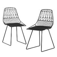 Gardeon 2PC Steel Outdoor Dining Chairs Black Patio Lounge