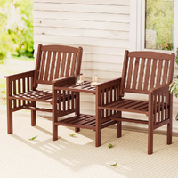Gardeon Outdoor Garden Bench Loveseat Wooden Patio Furniture Brown