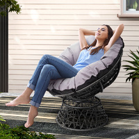 Gardeon Wicker Papasan Chair Outdoor Patio Furniture Black