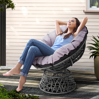 Gardeon Wicker Papasan Chair Outdoor Patio Furniture Grey