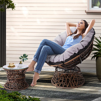 Gardeon Wicker Papasan Chair Table Lounge Setting Brown