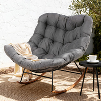 Gardeon Wicker Rocking Chair Outdoor Patio Lounge Grey
