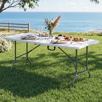 Gardeon 180cm Folding Table Portable Fold-in-Half with Handle Camping Picnic