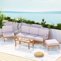 Gardeon 5-Seater Outdoor Sofa Set 6PCS Wooden Lounge Setting