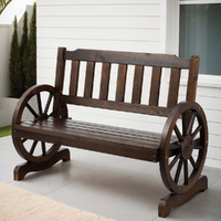 Gardeon Outdoor Wooden 2 Seater Wagon Chair Bench Brown
