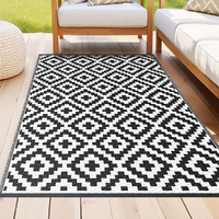 Gardeon 120x180cm Outdoor Rug Reversible Cross Pattern Black