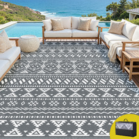 Gardeon 274x366cm Outdoor Rug Reversible Bohemian Grey XL