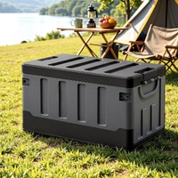 Gardeon Collapsible Outdoor Storage Box 60L Stackable Folding Camping Organizer Black