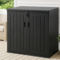 Gardeon 775L Outdoor Storage Box Lockable Cabinet Black