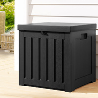 Gardeon 80L Outdoor Storage Box Lockable Container Black