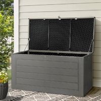 Gardeon 680L Outdoor Storage Box Garden Bench Lockable Black