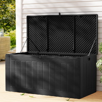 Gardeon 830L Outdoor Storage Box Garden Bench Lockable Black
