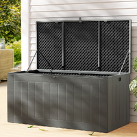 Gardeon 830L Outdoor Storage Box Garden Bench Lockable Black