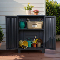 Gardeon 92cm Outdoor Storage Cabinet Lockable Cupboard Black