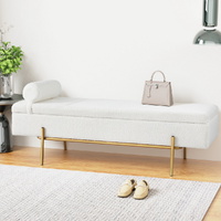Artiss Storage Ottoman Bed 140cm Pillow Boucle White