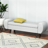 Artiss 140cm Storage Ottoman Armchair Grey Blanket Box
