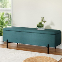 Artiss 140cm Storage Ottoman Velvet Green Blanket Box