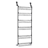 Artiss Over Door Storage Hanger Pantry 6-Tier Metal Hook Hanging Organiser Black