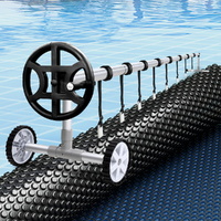 Aqua Buddy Pool Cover 600 Micron 6.5x3m w/ Roller 4m Swimming Pools Black Solar Blanket