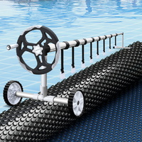 Aqua Buddy Pool Cover 600 Micron 6.5x3m Solar Blanket w/ 5.55m Roller Black