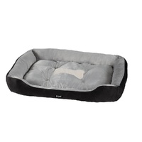 i.Pet Dog Cat Bed Large Calming Plush Cave Mat Washable Black