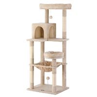 i.Pet Cat Tree Tower Scratching Post 143cm Beige