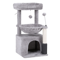 i.Pet Cat Tree Tower 82cm Scratching Post House Light Grey