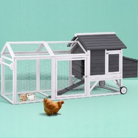 i.Pet Chicken Coop Rabbit Hutch Extra Large Wooden Grey