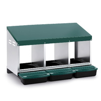 i.Pet Chicken Nesting Box 3 Hole Roll Away Green