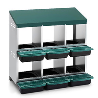 i.Pet Chicken Nesting Box 6 Hole Roll Away Green