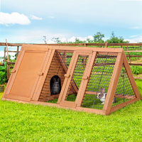 i.Pet Rabbit Hutch Chicken Coop 119cm Wooden Outdoor Run Cage